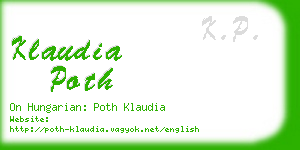 klaudia poth business card